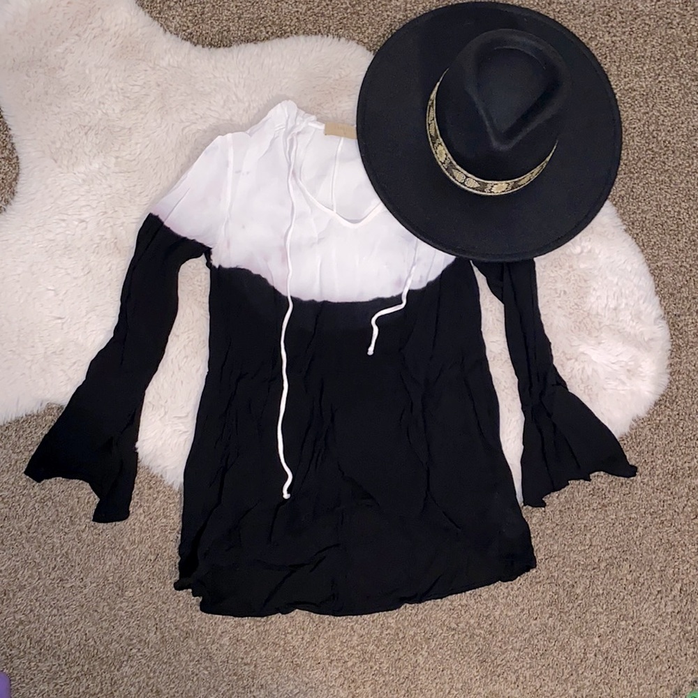 Language sheer blouse